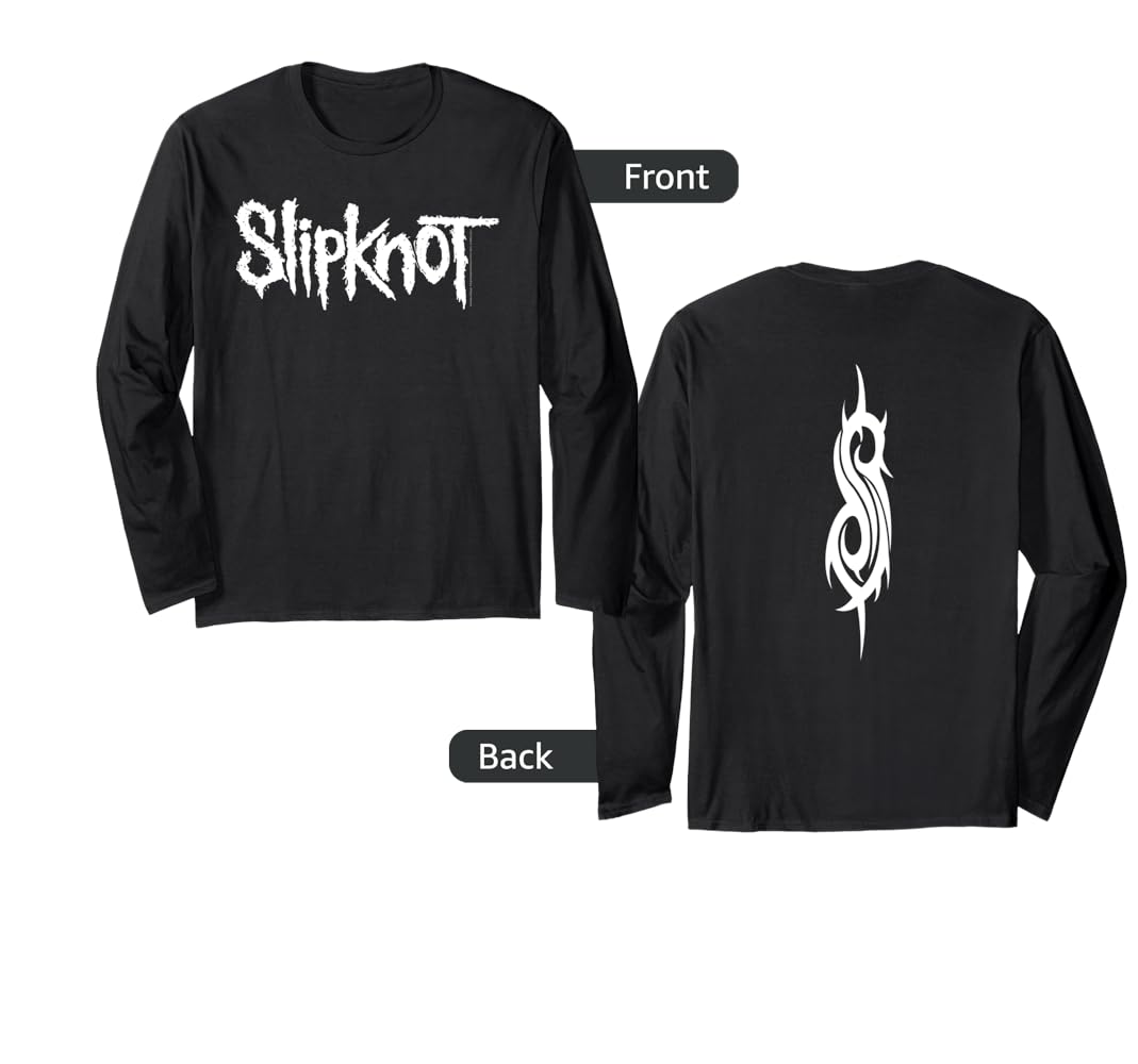 Slipknot ブラック Tシャツ　L Amazon.com: Slipknot Official Plain Logo Long Sleeve T-Shirt